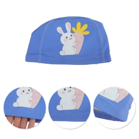 Unique Bargains Kid's Knitted PU Cartoon Carrot Rabbit Swim Cap 1 Pc image {2}