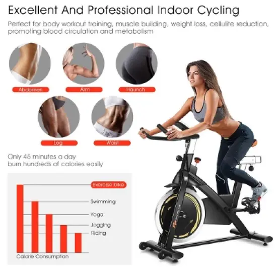 Costway Exercise Bike Cycle Trainer Indoor Workout Cardio Fitness Bicycle Stationary image {1}