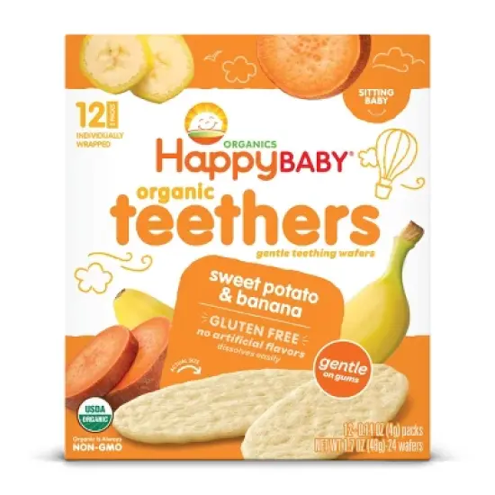 HappyBaby Sweet Potato & Banana Organic Teethers - 12ct/1.7oz image {6}