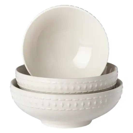 3pc Porcelain Bloom Serving Bowls - Tabletops Gallery: Round, 10.5" White, Dishwasher & Microwave Safe, 10 Volume Capacity image {6}