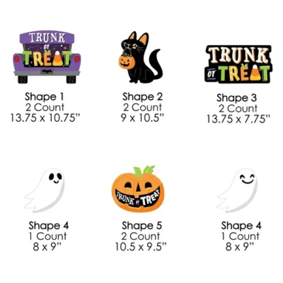 Big Dot of Happiness Trunk or Treat - Cat Pumpkin Trunk Lawn Decorations - Outdoor Halloween Car Parade Party Yard Decorations - 10 Piece image {6}