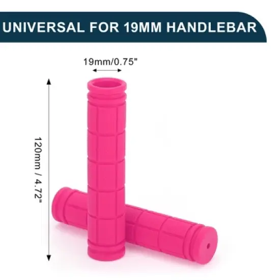 Unique Bargains Bike Handlebar Grips Covers Rubber 4.72" Pink 1 Pair image {4}