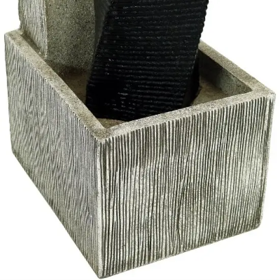 Sunnydaze 35"H Electric Polyresin Modern Artistry Column Outdoor Water Fountain with LED Lights image {4}