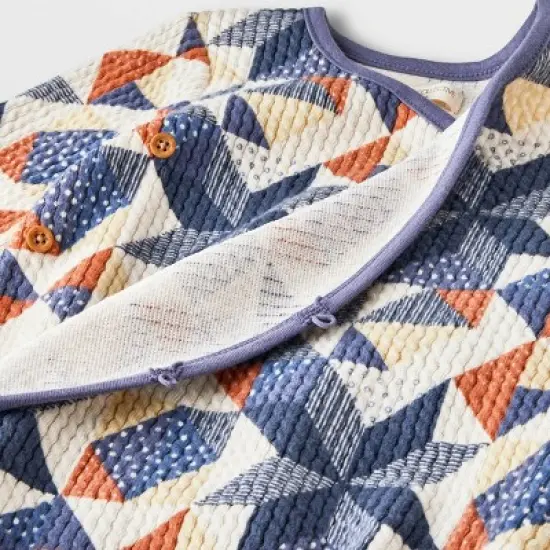  Grayson Collective Baby Patchwork Wrap Bodysuit - Cream/Violet image {2}