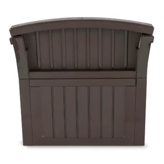 Suncast 31 Gallon Patio Seat Outdoor Storage and Bench Chair, Java (2 Pack) image {2}