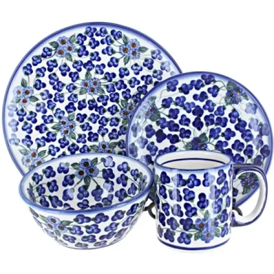 Blue Rose Polish Pottery WR Unikat Dinnerware (4 PC) image {7}