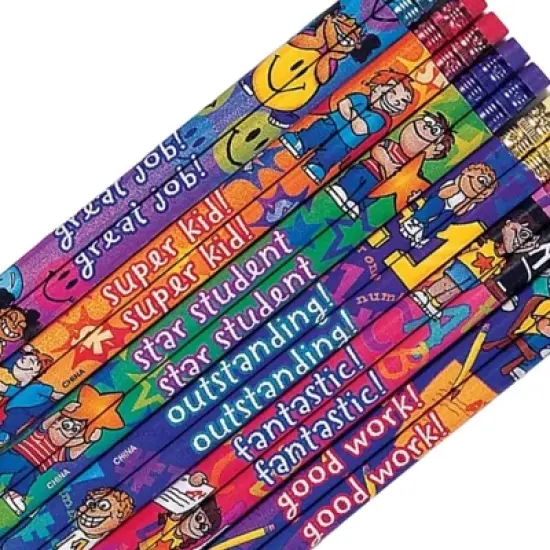 Incentive Pencils for Students (24 Pack) - Fun Designs, Motivational Messages, #2 HB Lead image {4}