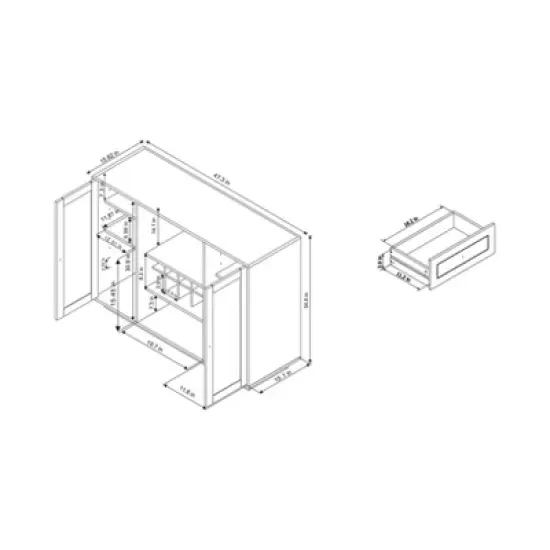 Candie Modern Multi-Storage Dining Buffet with Glass Cabinets Espresso - HOMES: Inside + Out image {4}