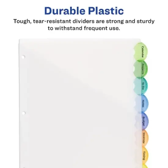 Avery Plastic 8-Tab Dividers with Pockets, Style Edge (11293) image {4}