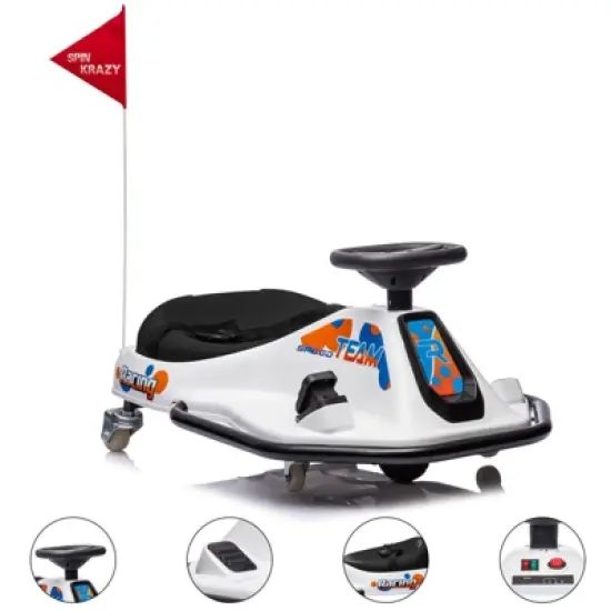 24V Ride on Car Electric Drifting Go Kart for Kids, Ride On Race Car for Ages 3-8 Years, High/Low Speed Switch and Simplified Drifting System image {12}