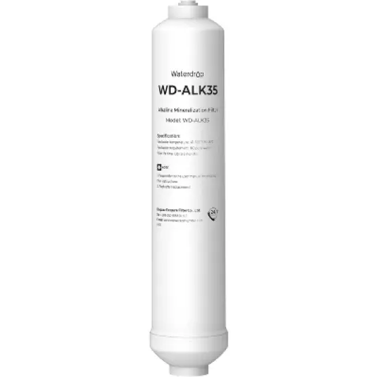 Waterdrop Water Filter WD-ALK35, Alkaline Filter for Reverse Osmosis System, pH Balance and Restore Minerals for RO Alkaline image {8}