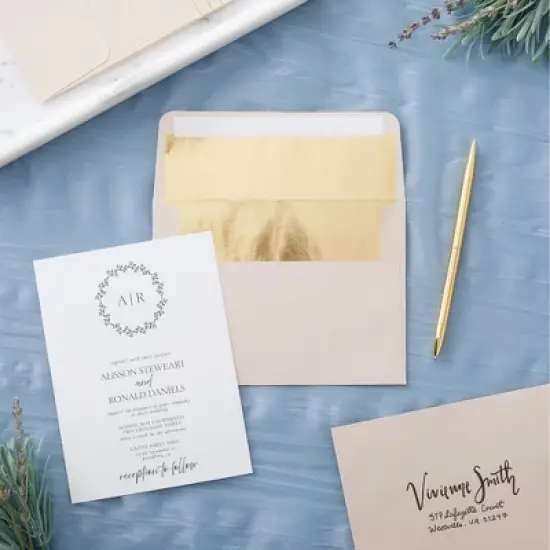 Best Paper Greetings 50 Pack Blush Pink Envelopes 5x7 with Bronze Lining, A7 Size for Wedding Invitations, Self-Adhesive Peel and Stick image {1}