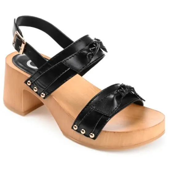 Journee Collection Womens Tia Double Bow Accent Clog Sandals image {9}