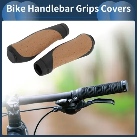 Unique Bargains Bike Handlebar Grips Covers 5.31" Brown 1 Pair image {1}