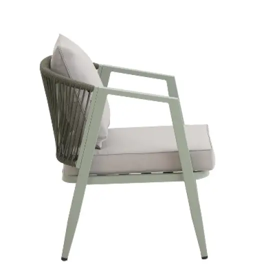 FIONECA U_STYLE Durable Outdoor Seating Set with Green Cushions &uml;C Comfortable Patio Furniture for Garden, Lawn, and Poolside image {12}