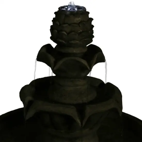 Sunnydaze Outdoor Solar Powered Ornate Elegance Tiered Water Fountain with Battery Backup and LED Light - 41" image {7}