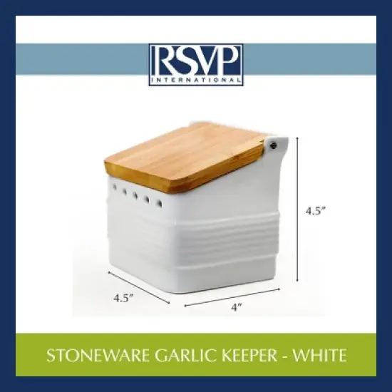 Rsvp Stoneware Garlic Keeper - White image {8}