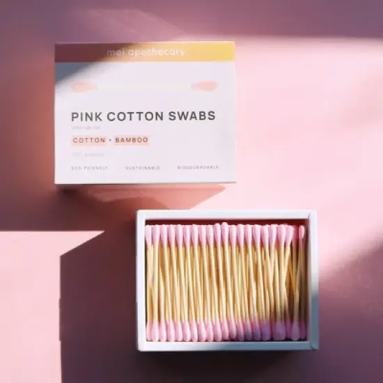 Mei Apothecary Biodegradable Pink Cotton Swabs - 200ct image {6}