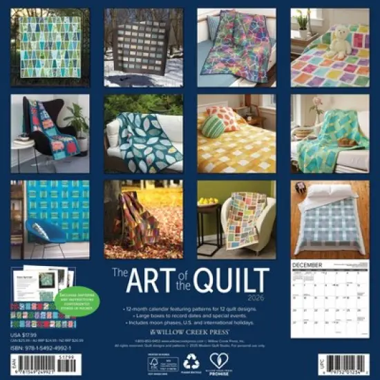 Willow Creek Press 2026 Art of the Quilt Wall Calendar image {1}