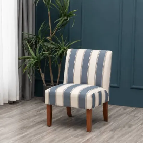 Armless Slipper Accent Chair Striped - WOVENBYRD image {15}