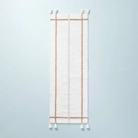 Bold Cross Stripes Tassel Rug Cream/Tan - Hearth & Hand&trade; with Magnolia image {4}