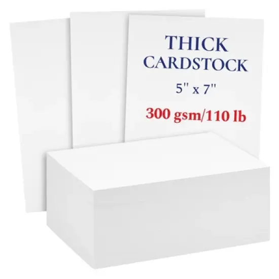 200 Pack White 300 GSM / 110 lb Thick Cardstock Paper - Blank Heavyweight Wedding Invitation Cards for Printing, Flashcards, Postcards image {9}