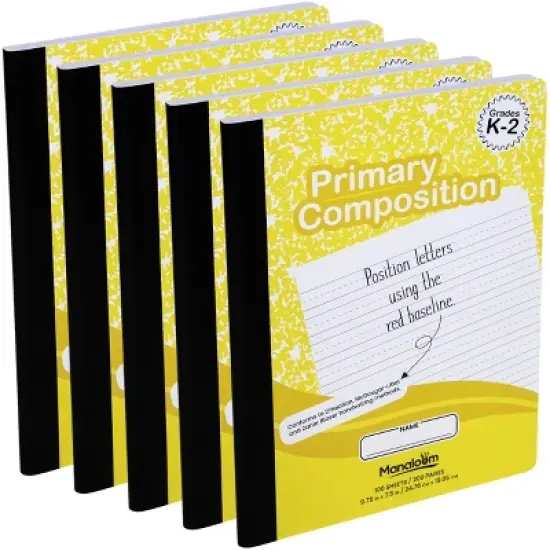 Manaloom Primary Composition Notebook Grades K-2, 100 Sheets - 9.75" x 7.5" - 5 Pack image {9}
