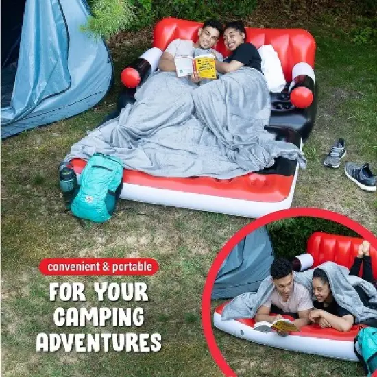 Suntan Pool | Luxury Pool Float | Inflatable Poolside Couch | 2 in 1 Pool Float with Foldable Couch | Doubles as an Air Bed | Portable Camping Couch image {4}