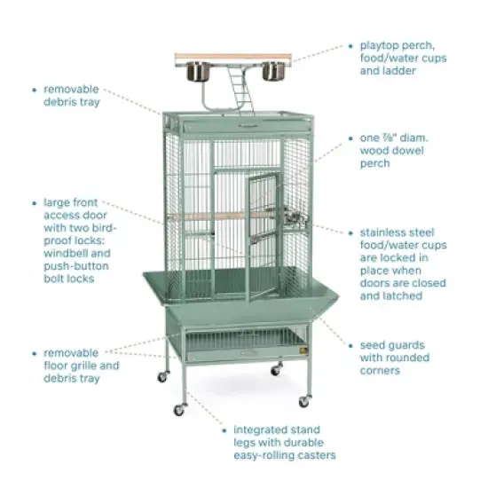 Prevue Pet Products Playtop Bird Home - Sage Green 3152SAGE. image {12}