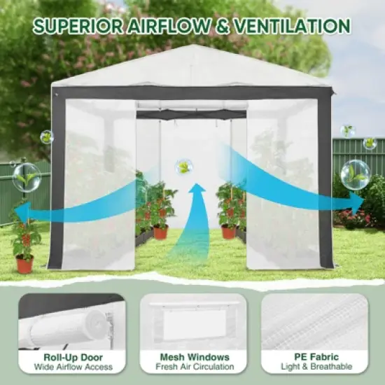 EAGLE PEAK 10x10 Portable Walk in Greenhouse image {3}