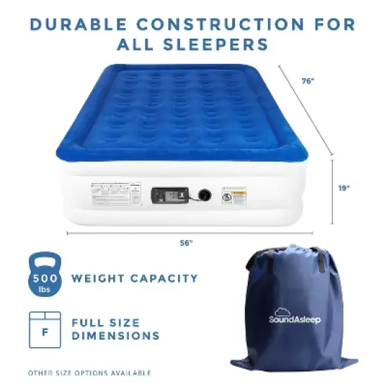 SoundAsleep Dream Series Air Mattress with ComfortCoil Technology & Internal High Capacity Pump image {11}