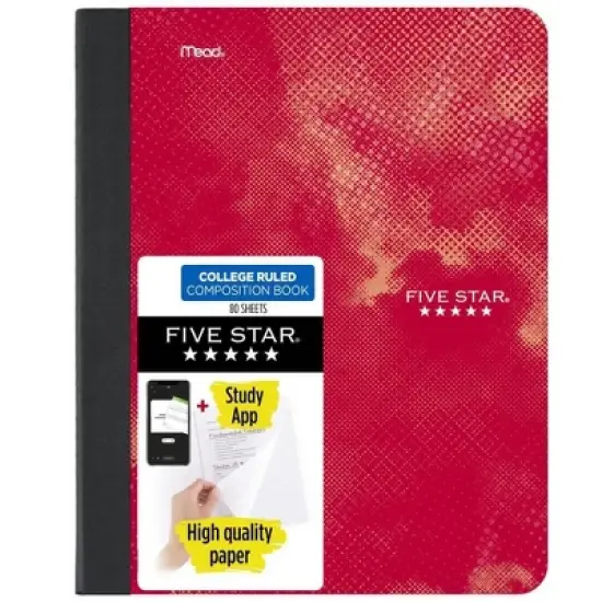 Five Star Active Comp Book 80ct Red image {7}