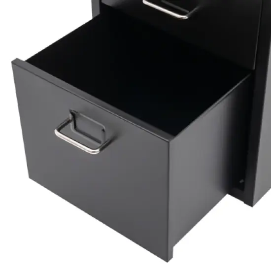 YIYIBYUS Vertical File Cabinet, Metal Mobile File Cabinet with Lock, Black image {6}