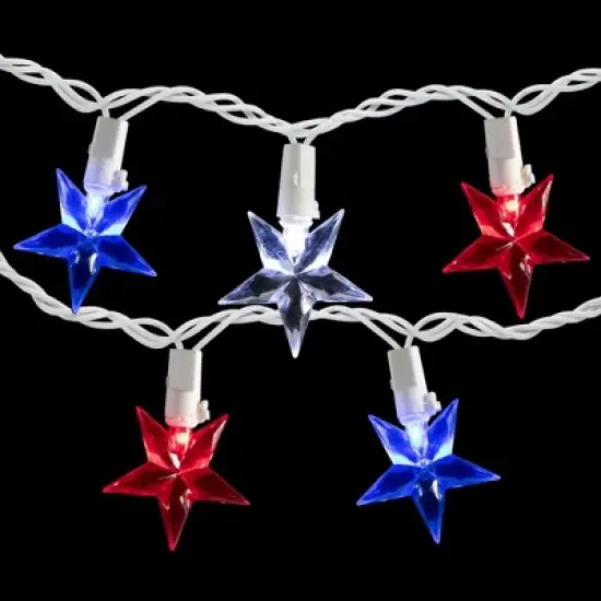 Northlight LED Patriotic Stars String Light Set - 7.25ft - White Wire - 10ct image {2}