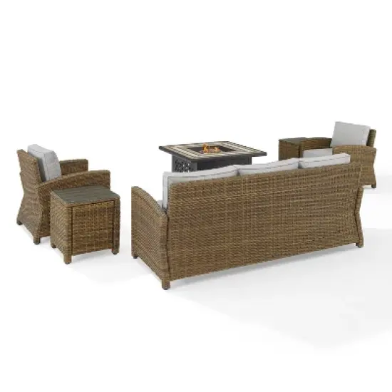 Bradenton 5pc Outdoor Wicker Conversation Set with Fire Table -  Crosley
 image {6}