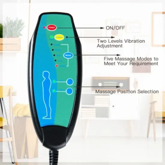 Costway Electric Massage Chair Vibrating Velvet Sofa w/Ottoman and Remote Control Gray image {8}
