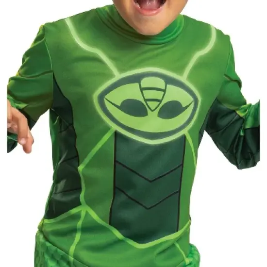 Toddler PJ Masks Gekko Classic Halloween Costume Jumpsuit with Headpiece 3-4T image {4}
