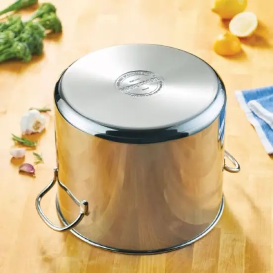 Farberware Classic Series 12qt Stainless Steel Induction Stockpot with Lid Silver image {3}