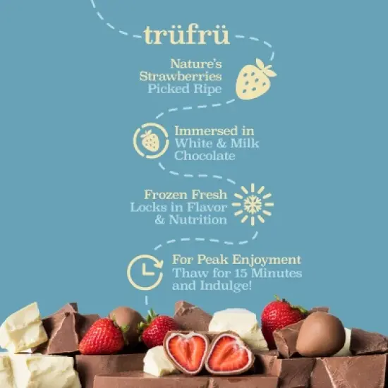 Tru Fru White and Milk Chocolate Frozen Strawberries - 8oz image {6}