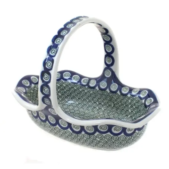 Blue Rose Polish Pottery 876 Ceramika Artystyczna Basket image {5}
