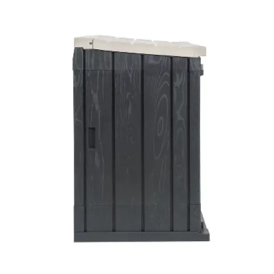 Toomax Stora Way All-Weather Outdoor Horizontal 4.25' x 2.5' Storage Shed Cabinet for Trash Cans, Garden Tools, and Yard Equipment, Taupe Gray/Brown image {1}