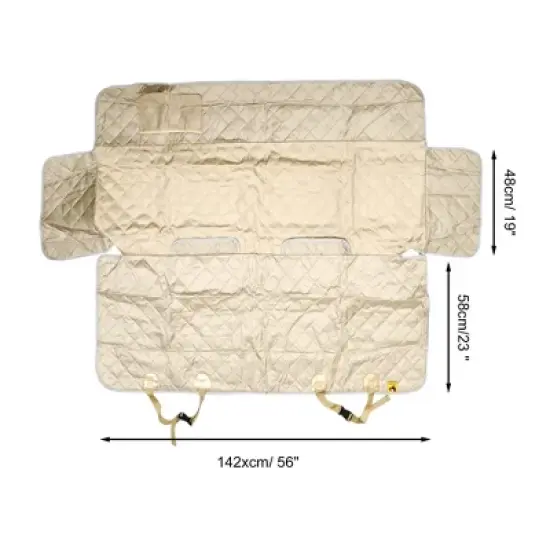Unique Bargains Lattice Style Pet's Car Seat Cover Khaki 1 Pc image {2}