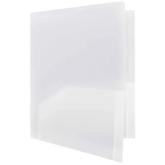 JAM 6pk 2 Pocket Heavy Duty Plastic Folders - Clear image {2}