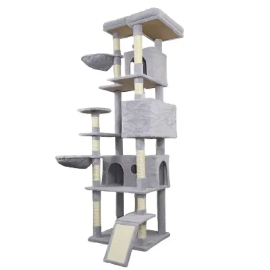 Racxily 84 in Cat Tree Tower with Large Condo Sisal Scratching Post Big Hammock and Top Platform image {6}