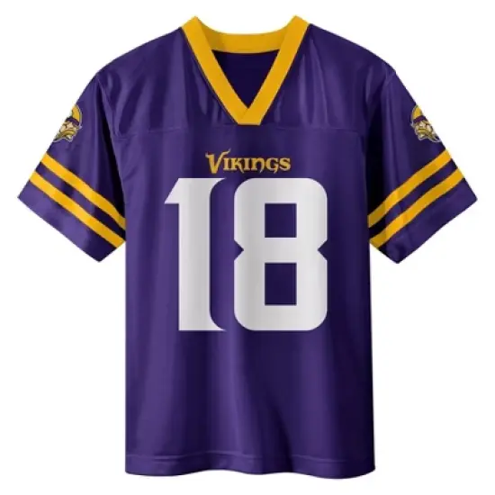 NFL Minnesota Vikings Boys' Short Sleeve Jefferson Jersey image {1}
