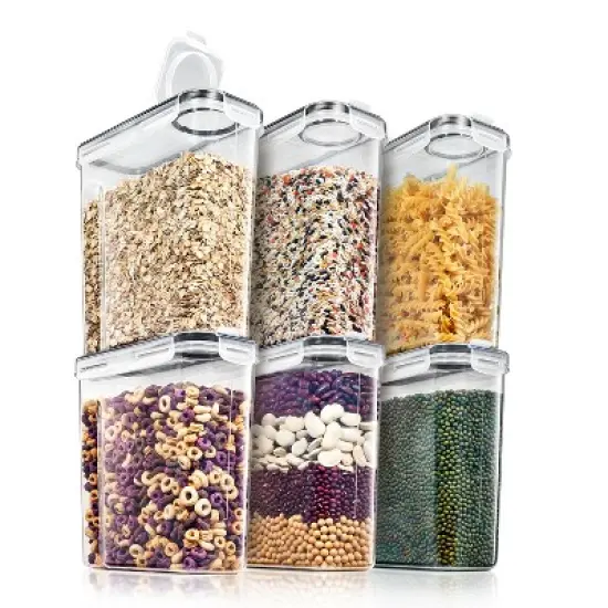 Sorbus Food Dispenser Containers - For Kitchen Organization - Store Pasta, Cereal, Dry Foods, and More -BPA Free (Medium to Large) image {12}
