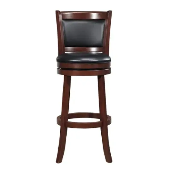 29" Piacenza Swivel Faux Leather Barstool Black - Inspire Q image {1}