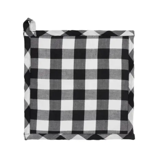 Annie Black Check Pumpkin Trivet 8x8 image {1}
