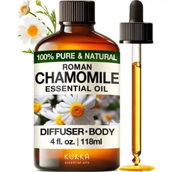 KUKKA Roman Chamomile Essential Oil (4 Fl Oz / 118 ml) for Tranquil Retreats and Peaceful Relaxation - Roman Chamomile Essential Oil image {5}