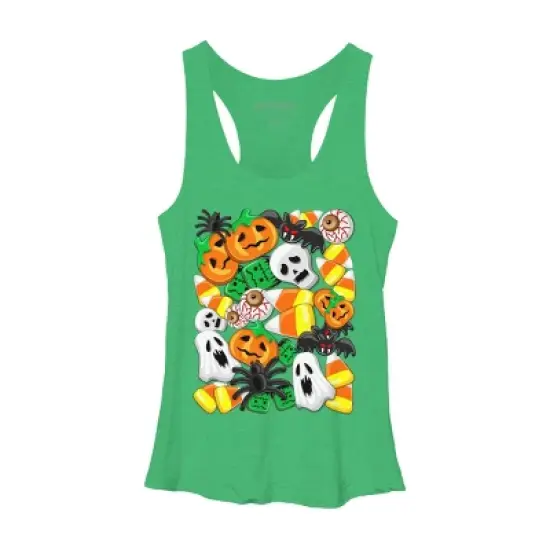 Women's Design By Humans Halloween Spooky Candies Party By BluedarkArt Racerback Tank Top image {5}